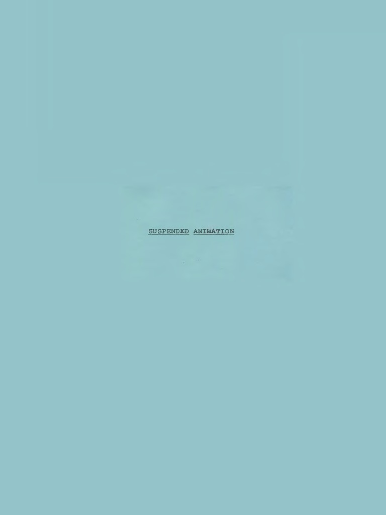 Suspended Animation 1931 Pdf Soul God