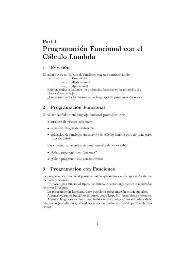 Programacion Funcional Con El Calculo Lambda | PDF | Programacion ...