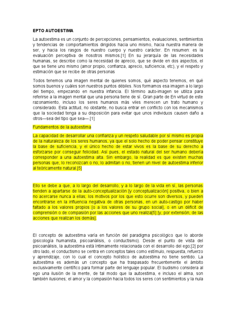 Importancia de la Autoestima en Adolescentes | PDF | Autoestima | Sicología