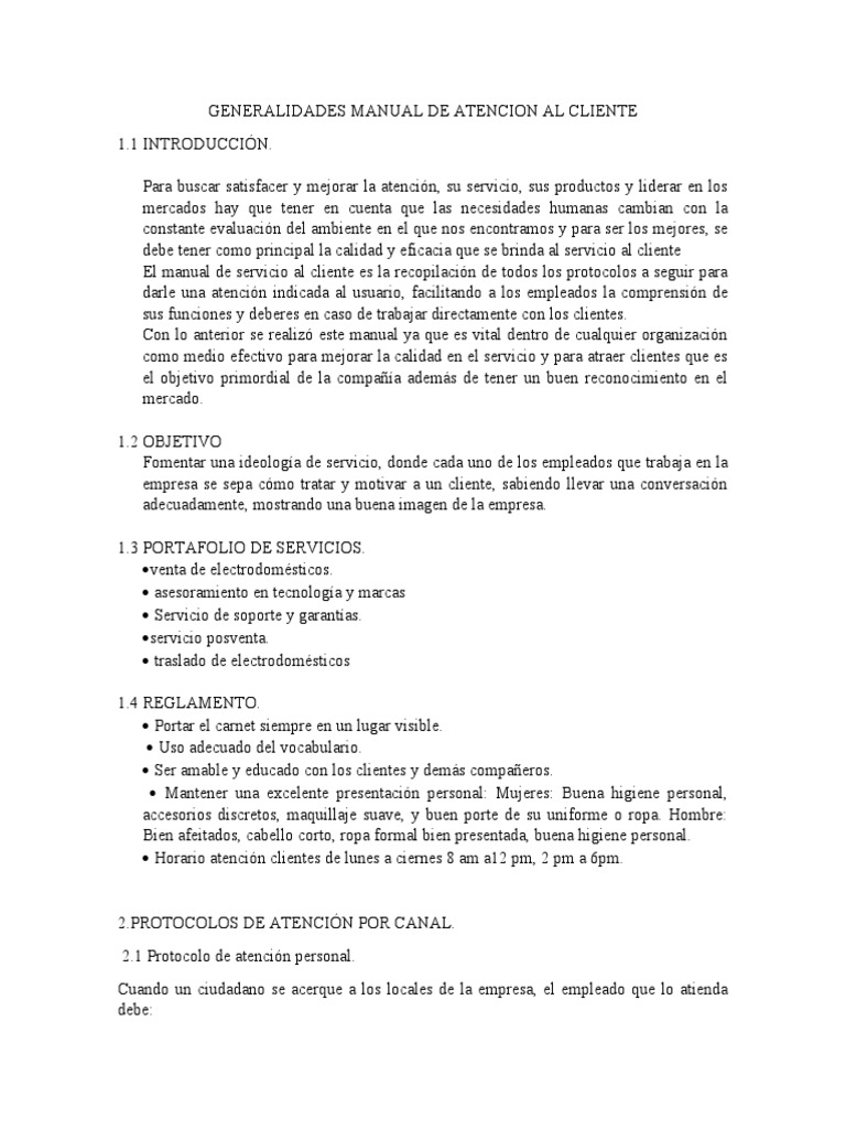 Protocolo de Atencion Al Cliente | PDF | Cliente | Servicio al Cliente
