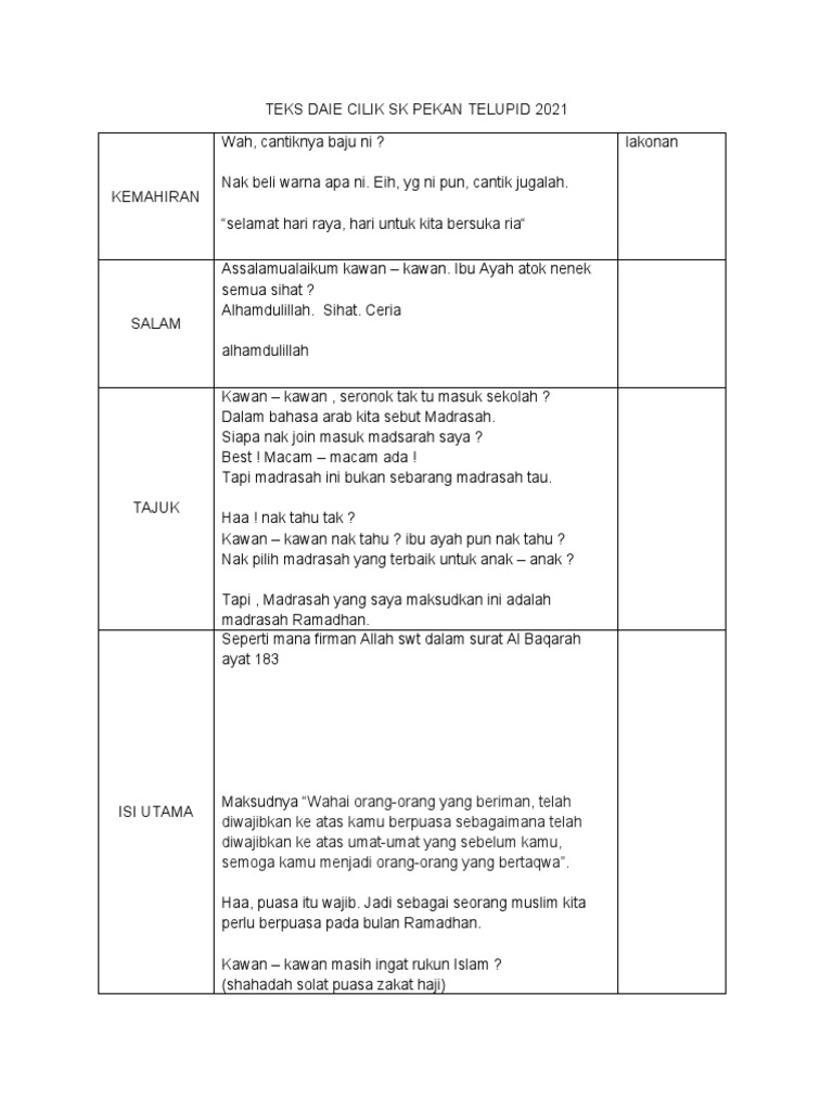Teks Daie Cilik Puasa Pdf