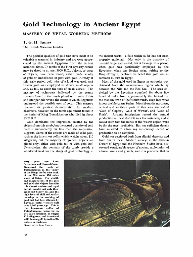 Gold Technology in Ancient Egypt | PDF | Ancient Egypt | Gold
