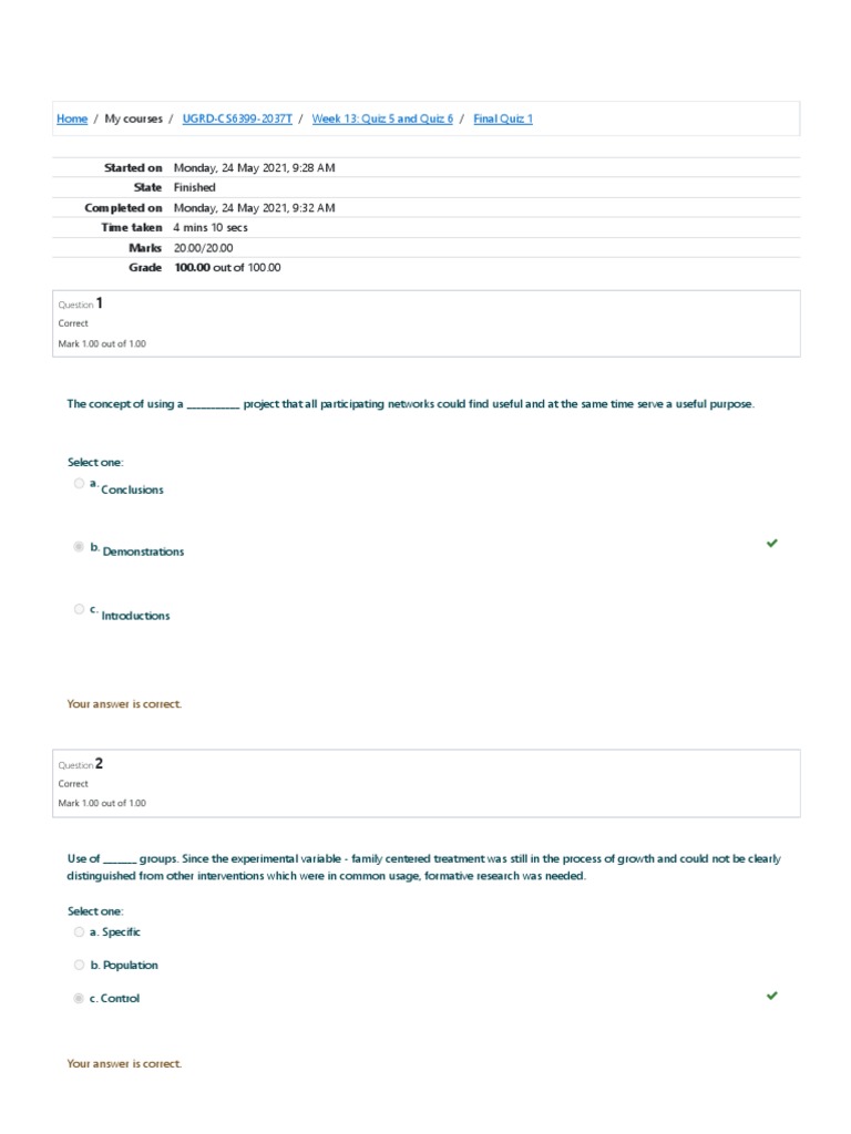 THESIS 2 - Final Quiz 1 | PDF | Evaluation | Cognition