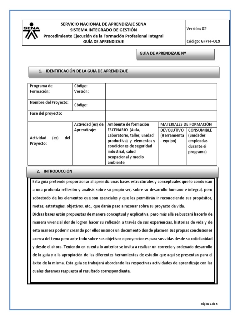 Proyecto de Vida Guia de Aprendizaje | PDF | Aprendizaje | Evaluación