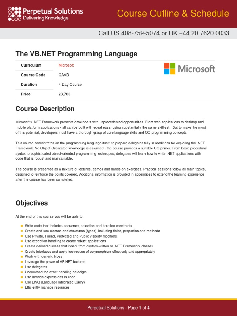 The VB - Net Programming Language | PDF | Class (Computer Programming ...