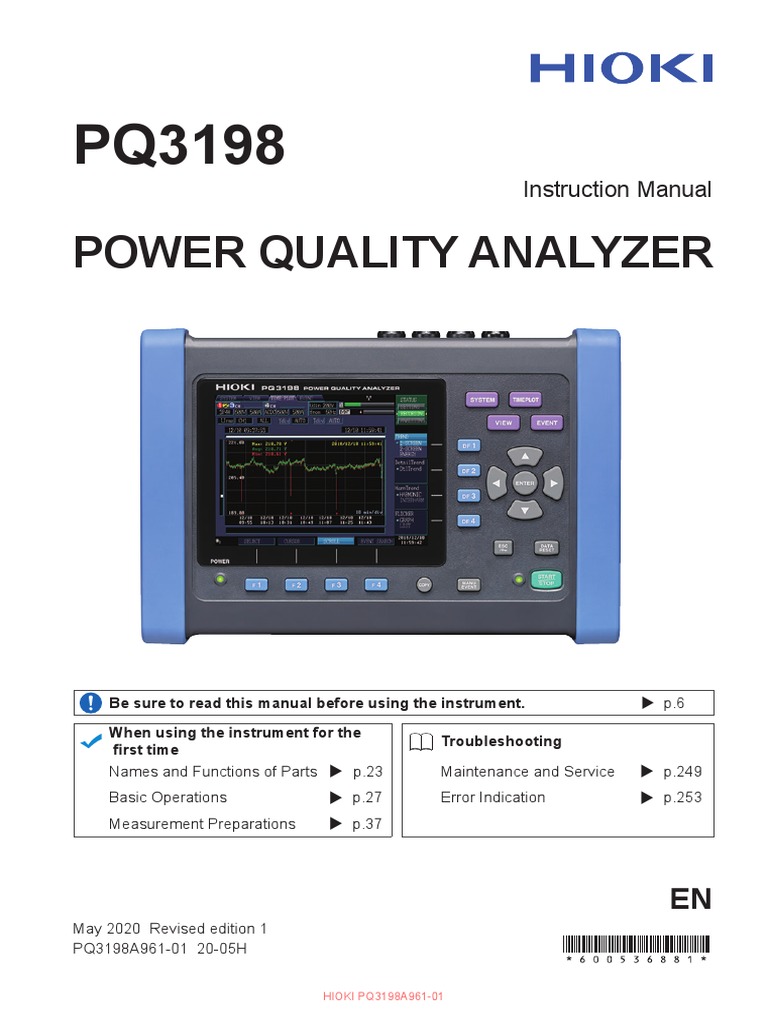 Power Quality Analyzer: Instruction Manual | PDF | Electrical Connector ...