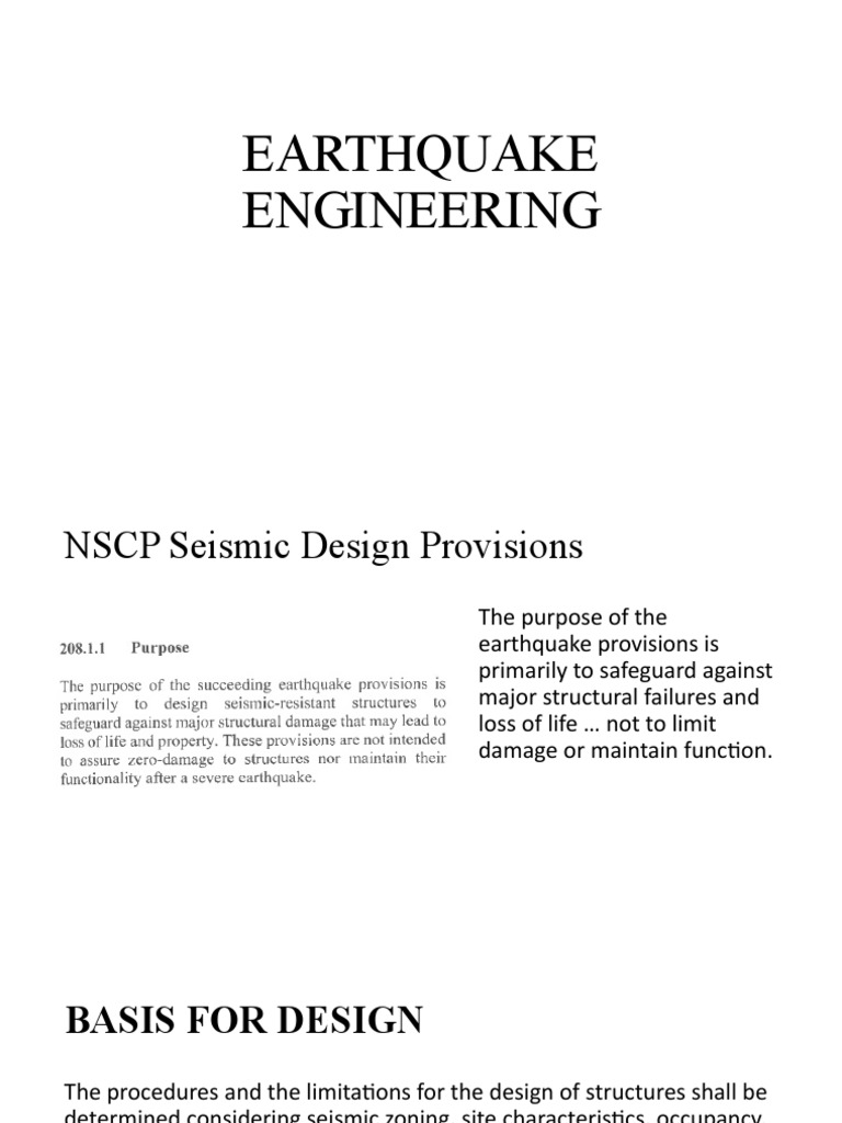 NSCP Earthquake Design Guidelines | PDF | Earthquakes | Earthquake ...