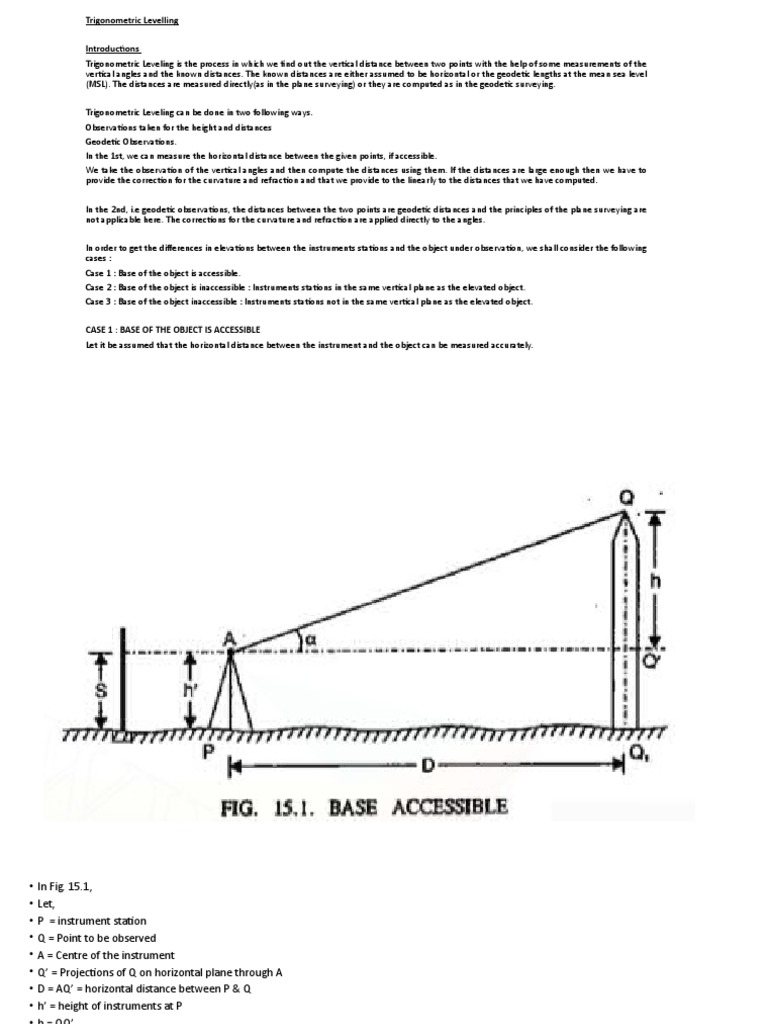Trigonometric Leveling in Surveying | PDF | Teaching Methods & Materials