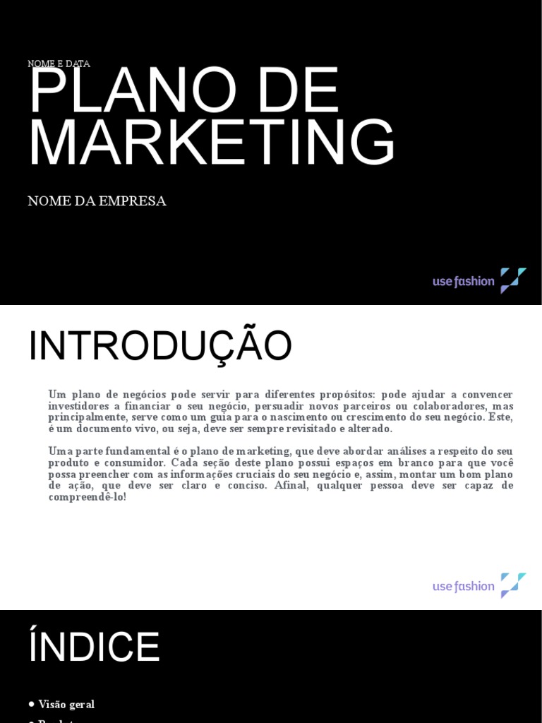 Estrutura de um Plano de Marketing | PDF | Segmentação de mercado ...
