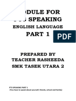 Module For Pt3 Speaking: English Language