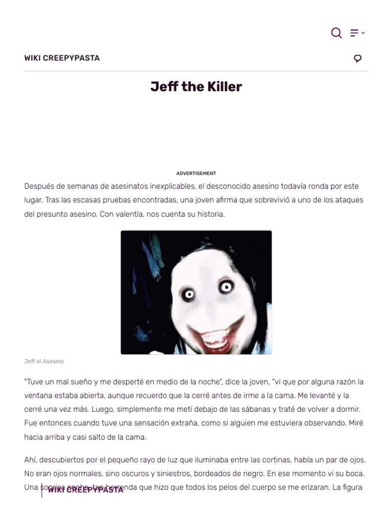 TERROR: El origen de Jeff the killer, el asesino del sueño