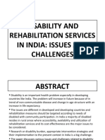Disability and Rehabilitation Services in India: Challenges and Issues