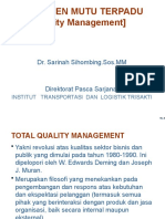 Manajemen Mutu Terpadu (Total Quality Management) : Dr. Sarinah Sihombing - Sos.MM