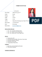 Curriculum Vitae: Personal Details