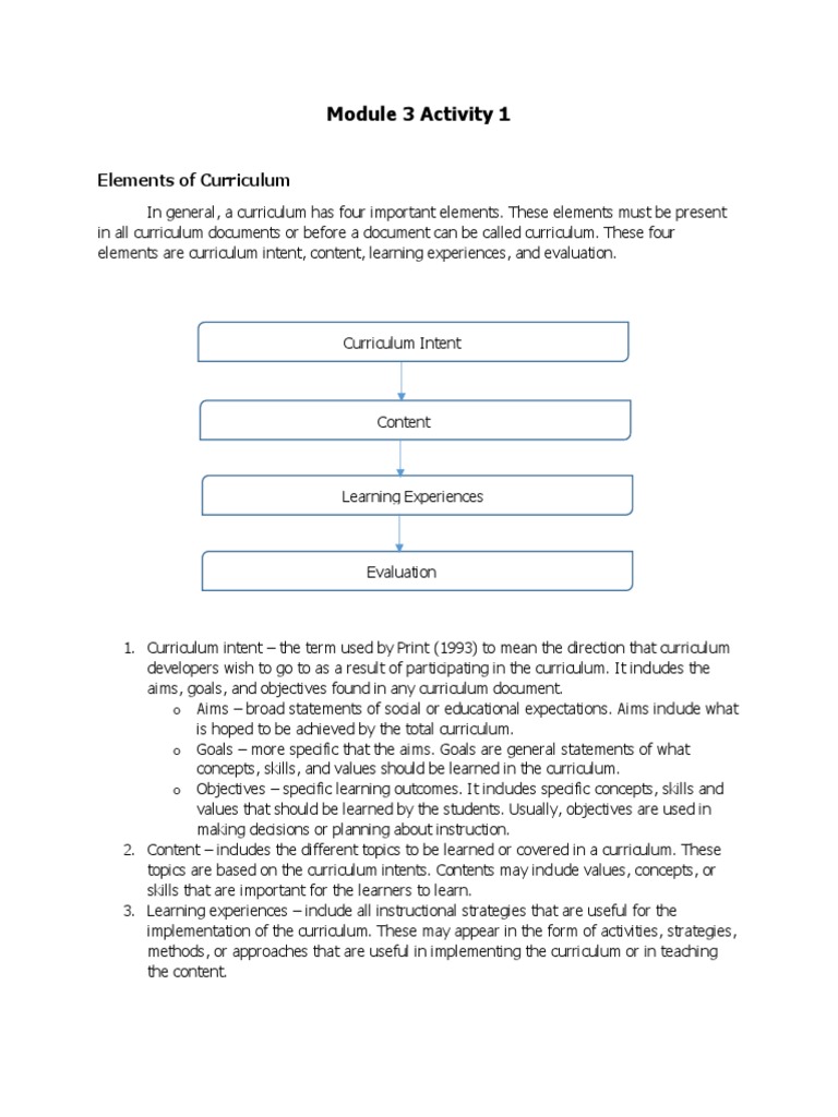 Key Elements of Curriculum Design | PDF | Curriculum | Learning