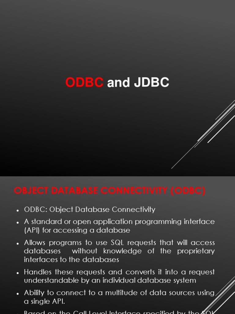 Dbms - Unit 3 - Notes (Odbc & JDBC) | PDF | Databases | Information Age