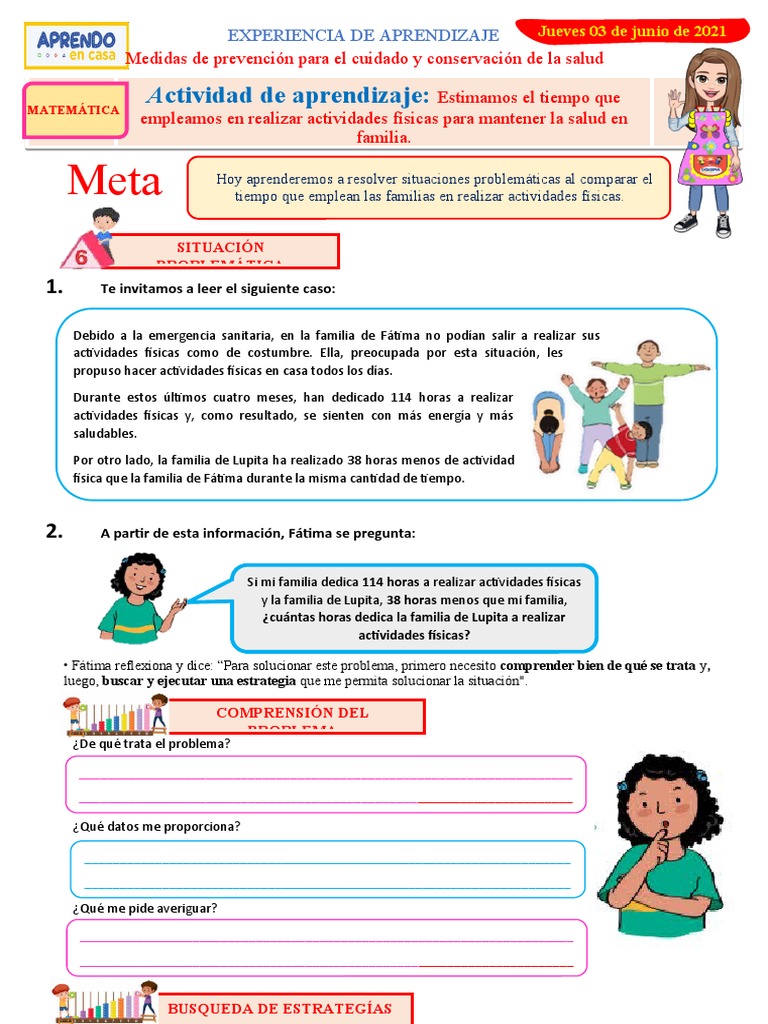 DIA 4 Estimamos El Tiempo Que Empleamos en Realizar Actividades Físicas