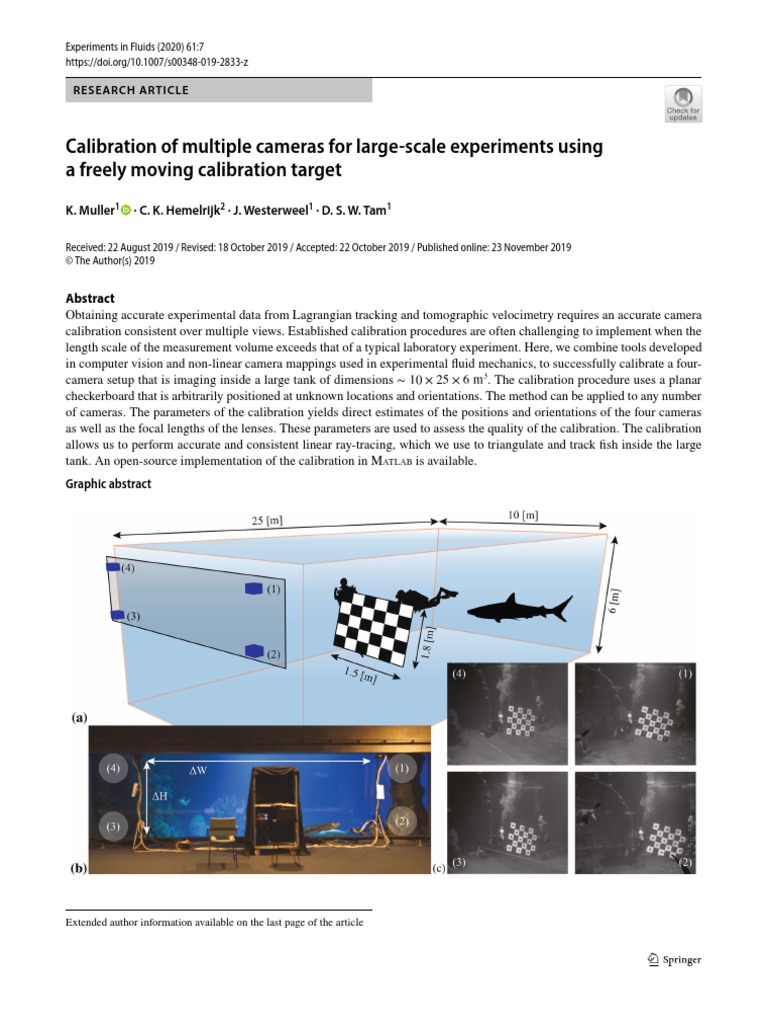 Muller2019 Article CalibrationOfMultipleCamerasFo | PDF | Optics ...