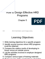 How To Design Effective HRD Programs: CH-5 © 2012 South-Western, A Part of Cengage Learning 1