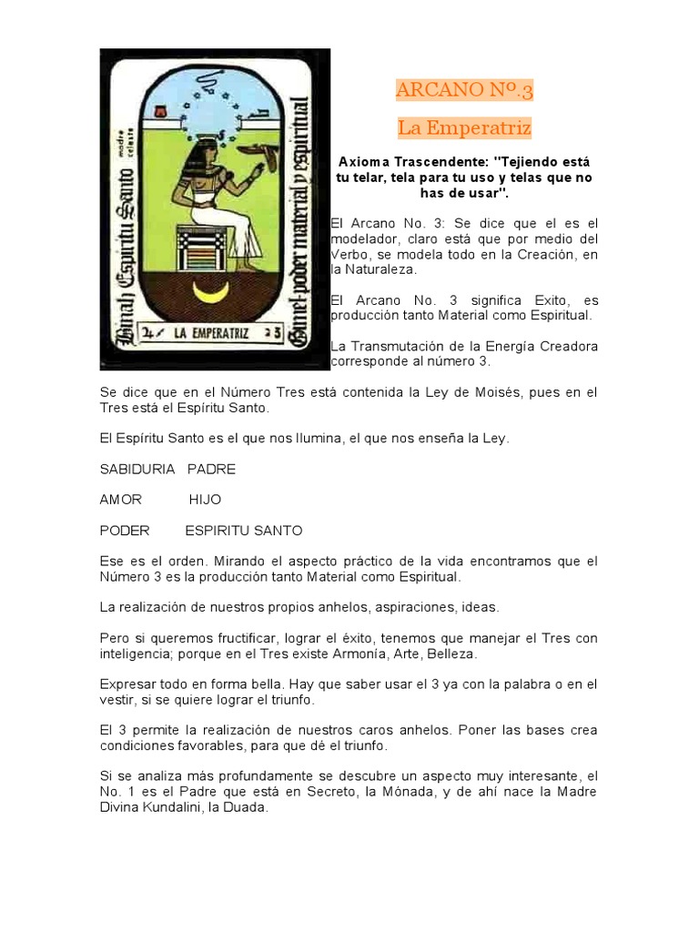 El Arcano 3: La Emperatriz y el Éxito | PDF