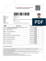 AKTU Exam Admit Card Sem 7 Mechanical Engineering