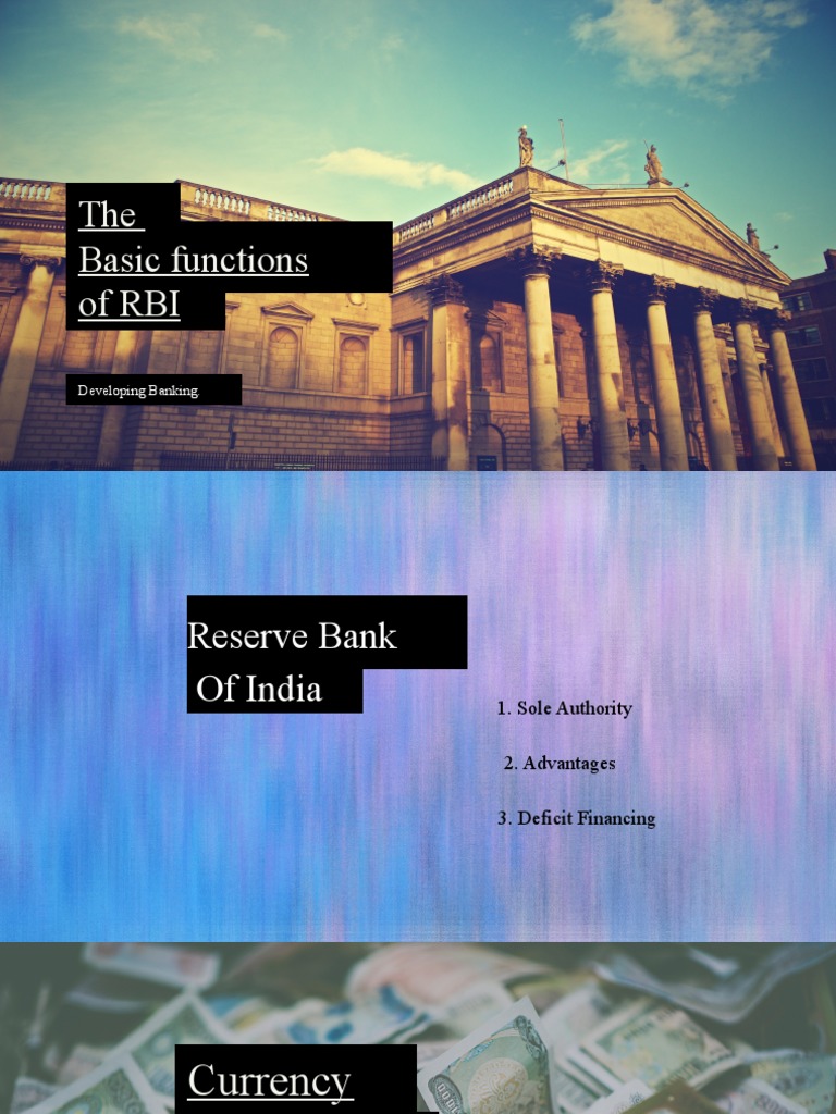 The Basic Functions of RBI | PDF