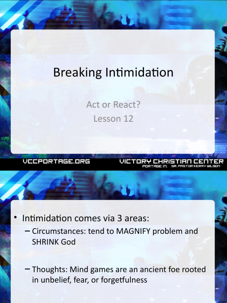 Overcoming Intimidation: Act vs. React | PDF | Saul | Samuel