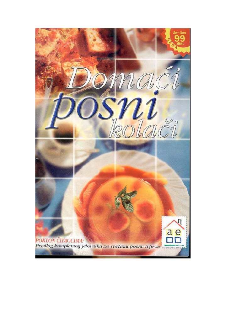 КУЛИНАРСТВО - Домаћи посни колачи | PDF