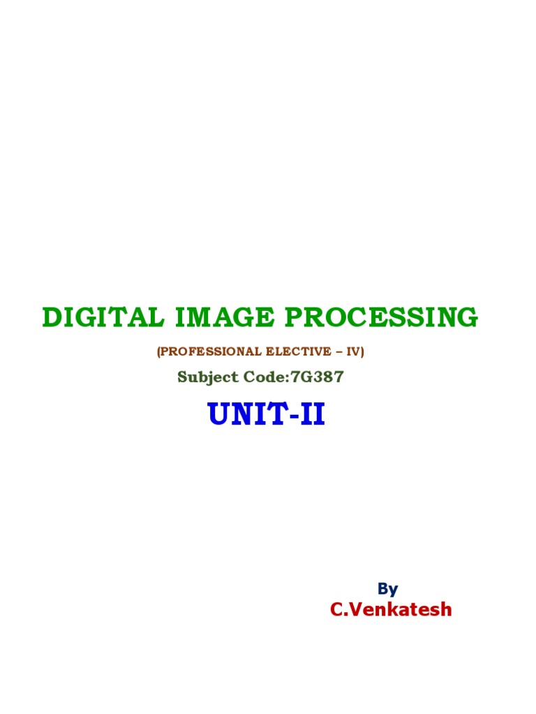 Dip Unit-2 Lecture Notes | PDF