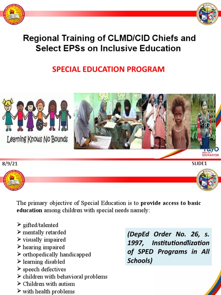 SPED Training for Inclusive Education | PDF | Intellectual Disability ...