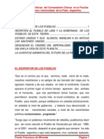 Orientaciones políticas  del Comandante Chávez  en la Faculta de periodismo; Universidad  de la Plata  Argentina.