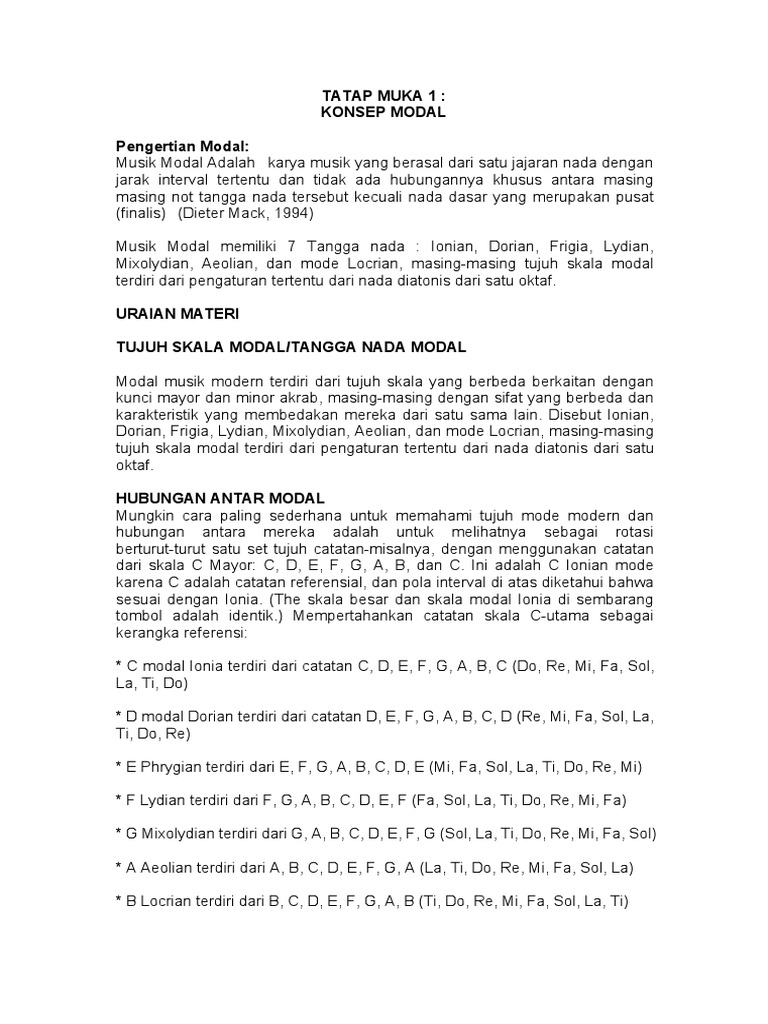 Skala Modal dalam Musik Modern | PDF | Seni & Disiplin Bahasa