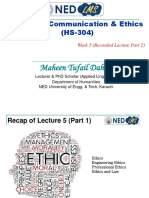 Business Communication & Ethics (HS-304) : Maheen Tufail Dahraj