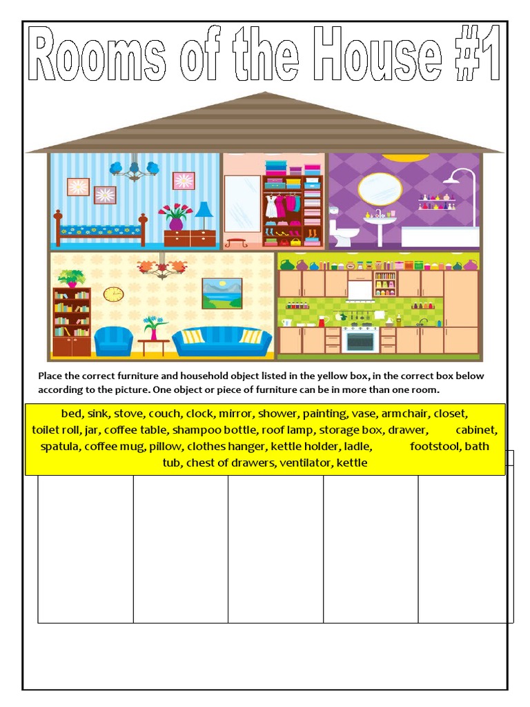 Household Objects and Room Activities | PDF