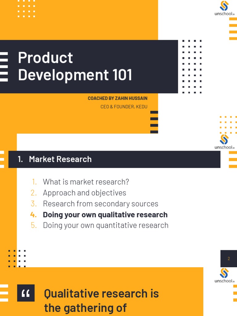 Product Development 101: Coached by Zahin Hussain | PDF | Qualitative ...