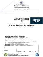 Activity Design IN School Brigada Sa Pagbasa: Department of Education