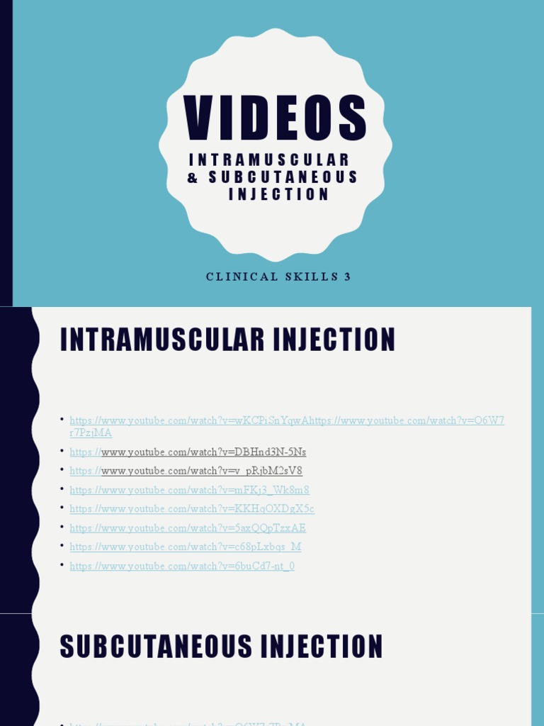 Injection Techniques Videos | PDF