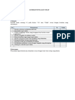 Contoh Lembar Instrumen Penilain Sikap - Observasi Tertutup