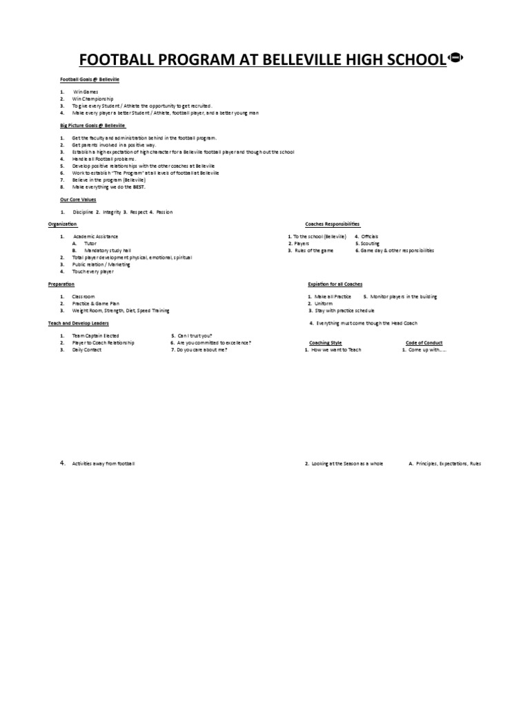 Football Program at Belleville High School | PDF | Human Nature ...