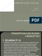 PENGANTAR ILMU HUKUM - Topic 1 - Sejarah PIH