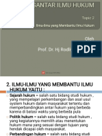 PENGANTAR ILMU HUKUM - Topic 2 - Ilmu-Ilmu Yang Membantu Ilmu Hukum