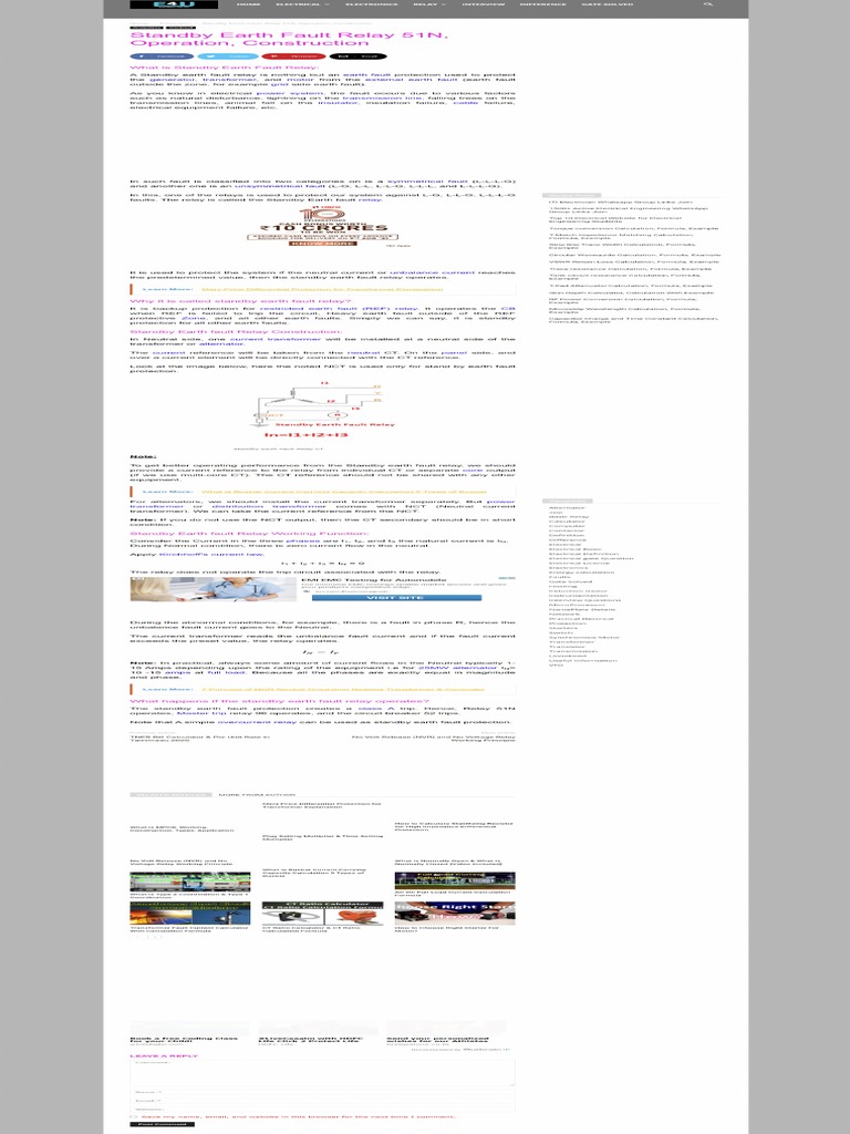 FireShot Capture 030 Standby Earth Fault Relay 51N, Operation, Construction Electrical4u