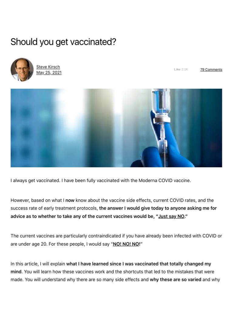 Should You Get Vaccinated | PDF | Adverse Effect | Vaccines