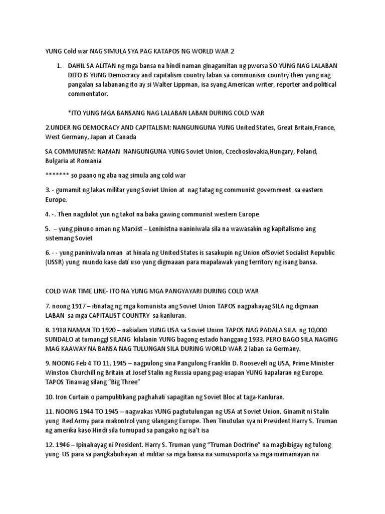 Explanation Cold War PDF