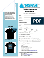 T-Shirt Fundraiser Order Form: Form Must Be Submitted by April 1