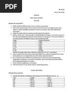 FM: 40+10 Time: 2 Hrs 45 Min Section B Short Answer Question (6 4 24) Attempt Any Six Questions