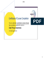 Certificate of Course Completion: Data Privacy Awareness