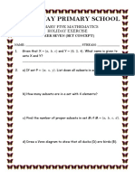 Kings Way Primary School: Primary Five Mathematics Holiday Exercise