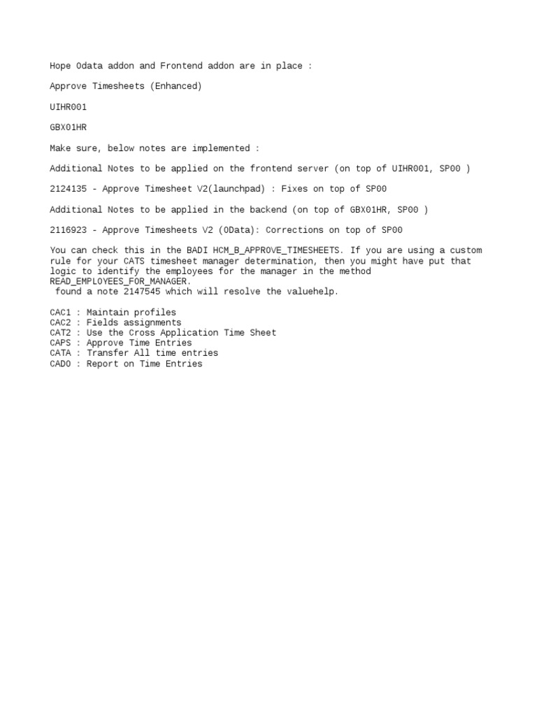 Fiori Timesheet Notes PDF