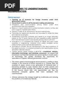 Approaches of Globalisation